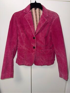Gap stretch Women’s Pink Corduroy Blazer Jacket Sz 8 Barbie fall